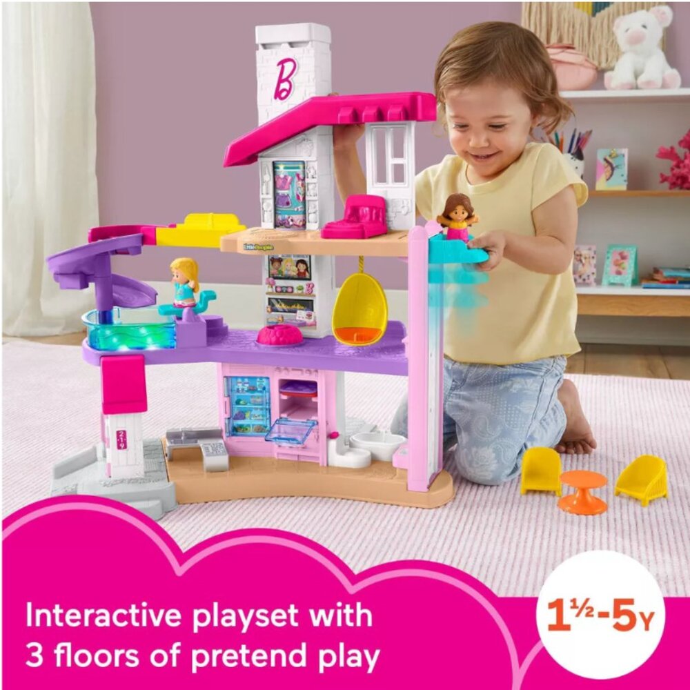 Fisher-Price Little People Kids Barbie Little Dreamhouse Interactive Playset